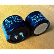220uF 450V M-Tech electrolytic capacitor, each